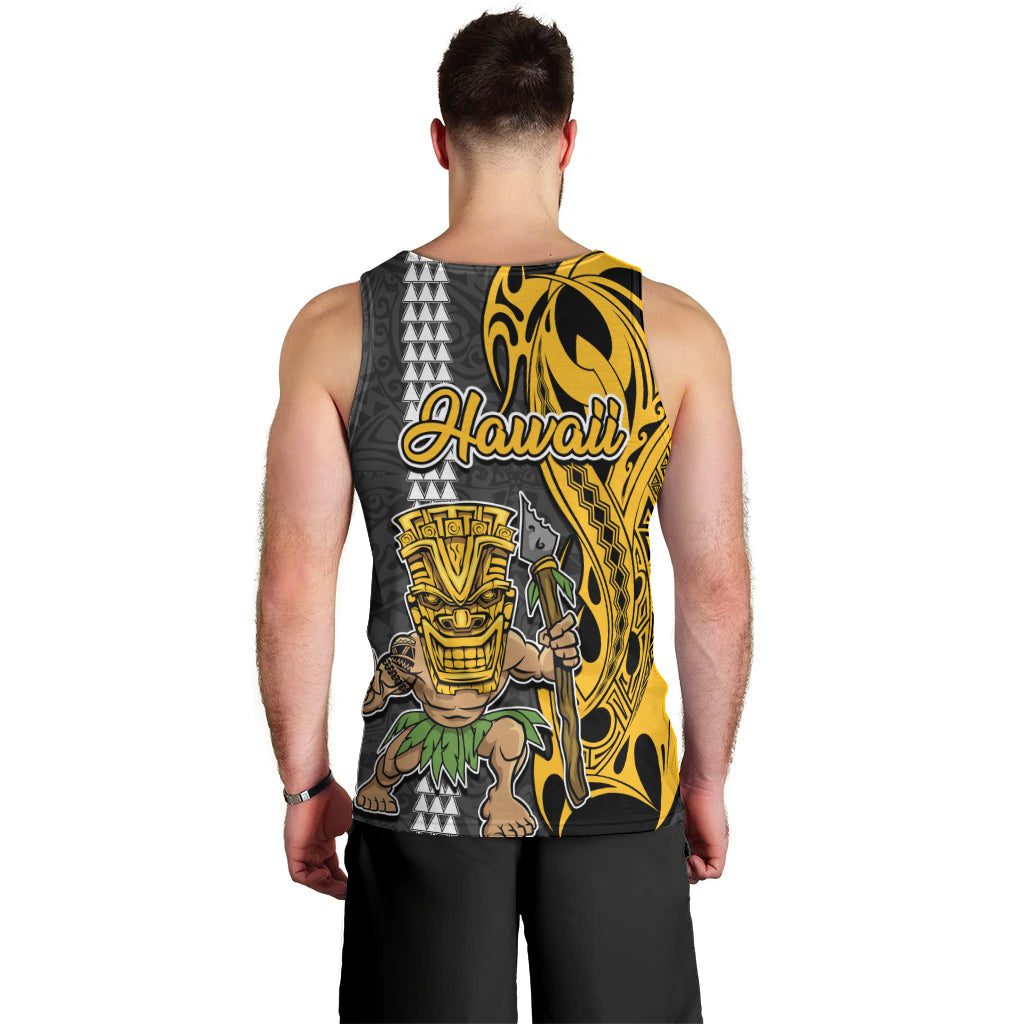 Hawaii Kahoolawe Island Men Tank Top Hawaiian Warrior and Kakau Symbols Abstract Tattoo LT03 - Polynesian Pride