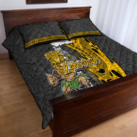 Hawaii Kahoolawe Island Quilt Bed Set Hawaiian Warrior and Kakau Symbols Abstract Tattoo LT03 - Polynesian Pride