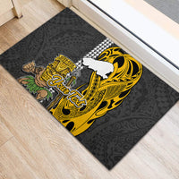 Custom Hawaii Kahoolawe Island Rubber Doormat Hawaiian Warrior and Kakau Symbols Abstract Tattoo LT03 - Polynesian Pride
