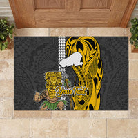 Custom Hawaii Kahoolawe Island Rubber Doormat Hawaiian Warrior and Kakau Symbols Abstract Tattoo LT03 - Polynesian Pride