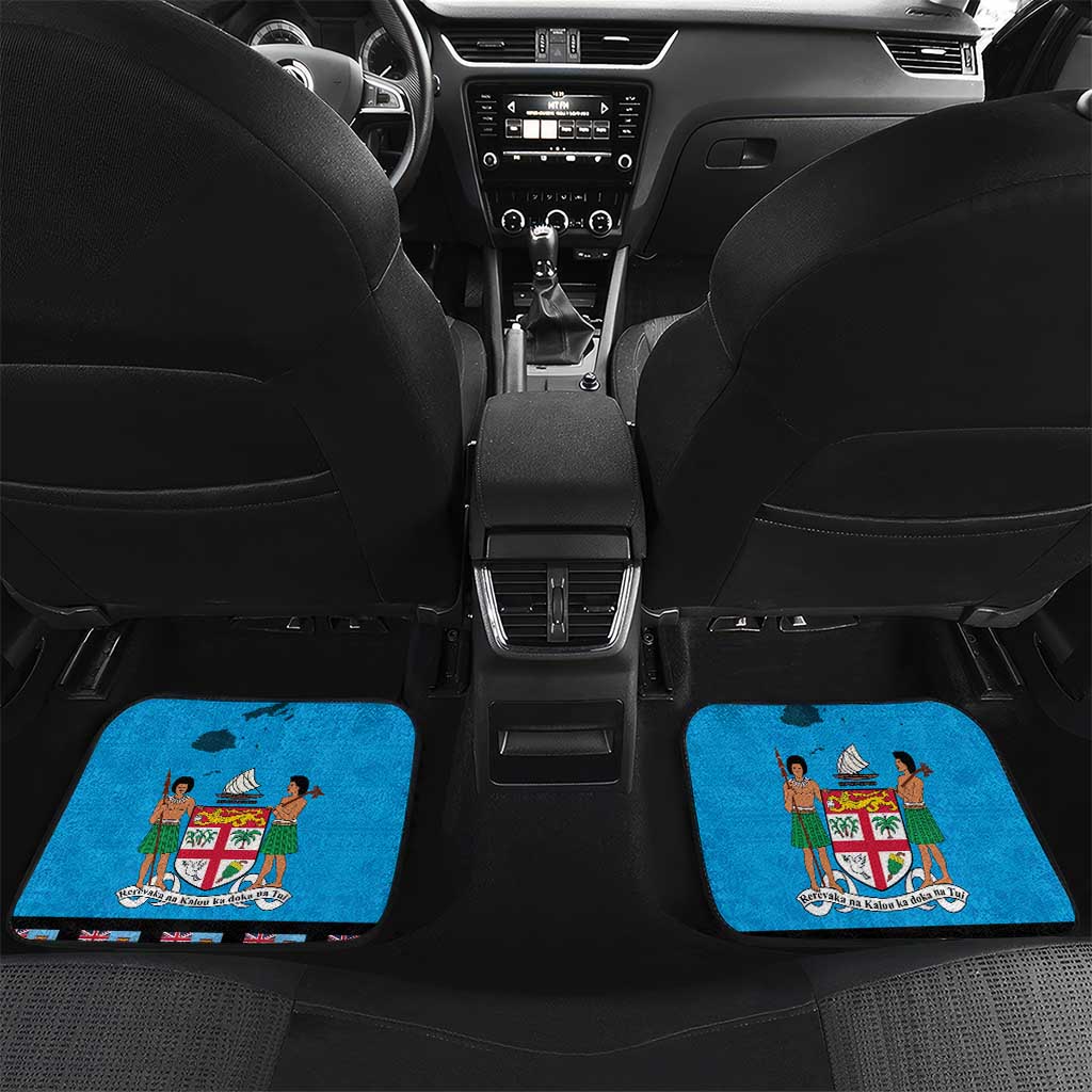 Fiji Merry Christmas Car Mats Santa Suit Style With Tapa Tribal Pattern