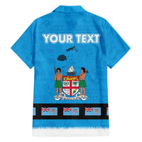 Fiji Merry Christmas Family Matching Tank Maxi Dress and Hawaiian Shirt Santa Suit Style With Tapa Tribal Pattern LT03 - Polynesian Pride