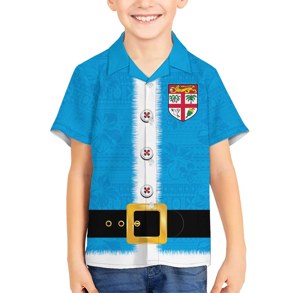 Fiji Merry Christmas Hawaiian Shirt Santa Suit Style With Tapa Tribal Pattern