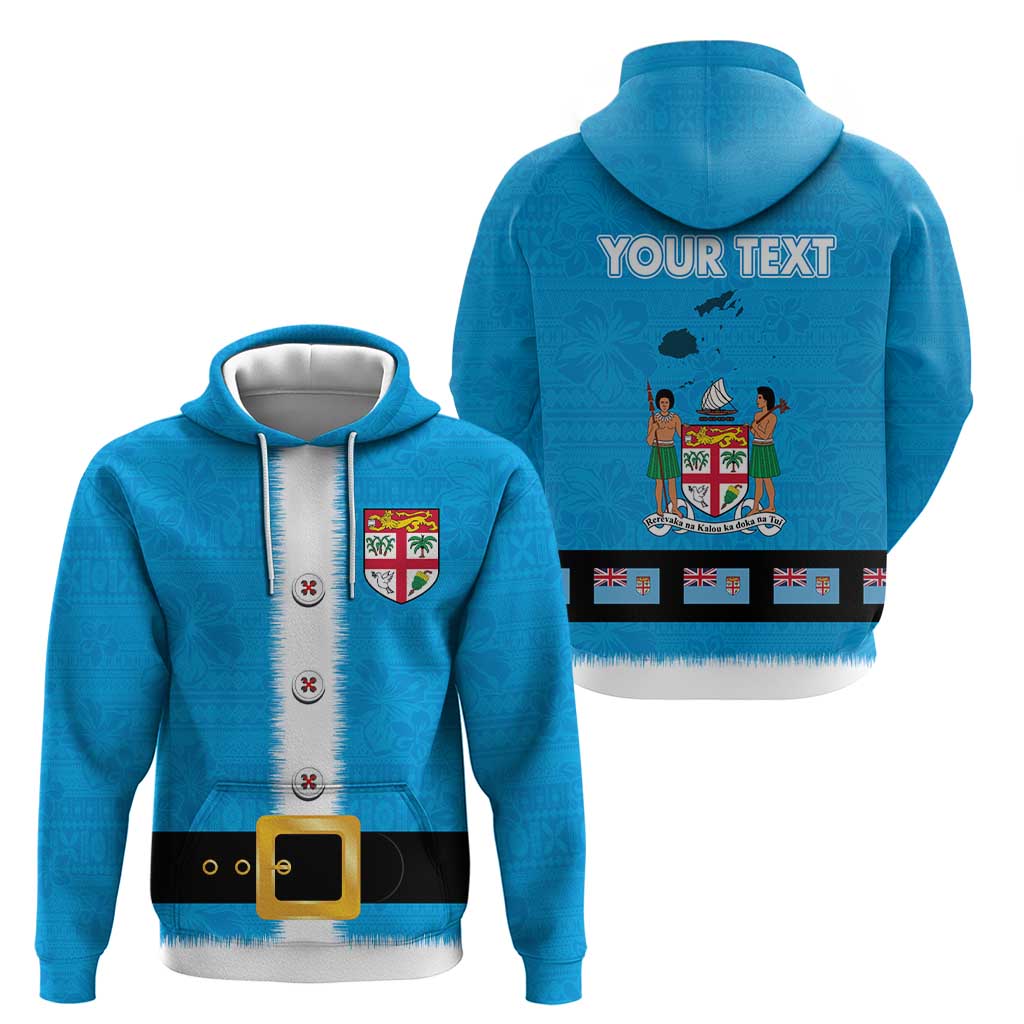 Fiji Merry Christmas Hoodie Santa Suit Style With Tapa Tribal Pattern LT03 - Polynesian Pride