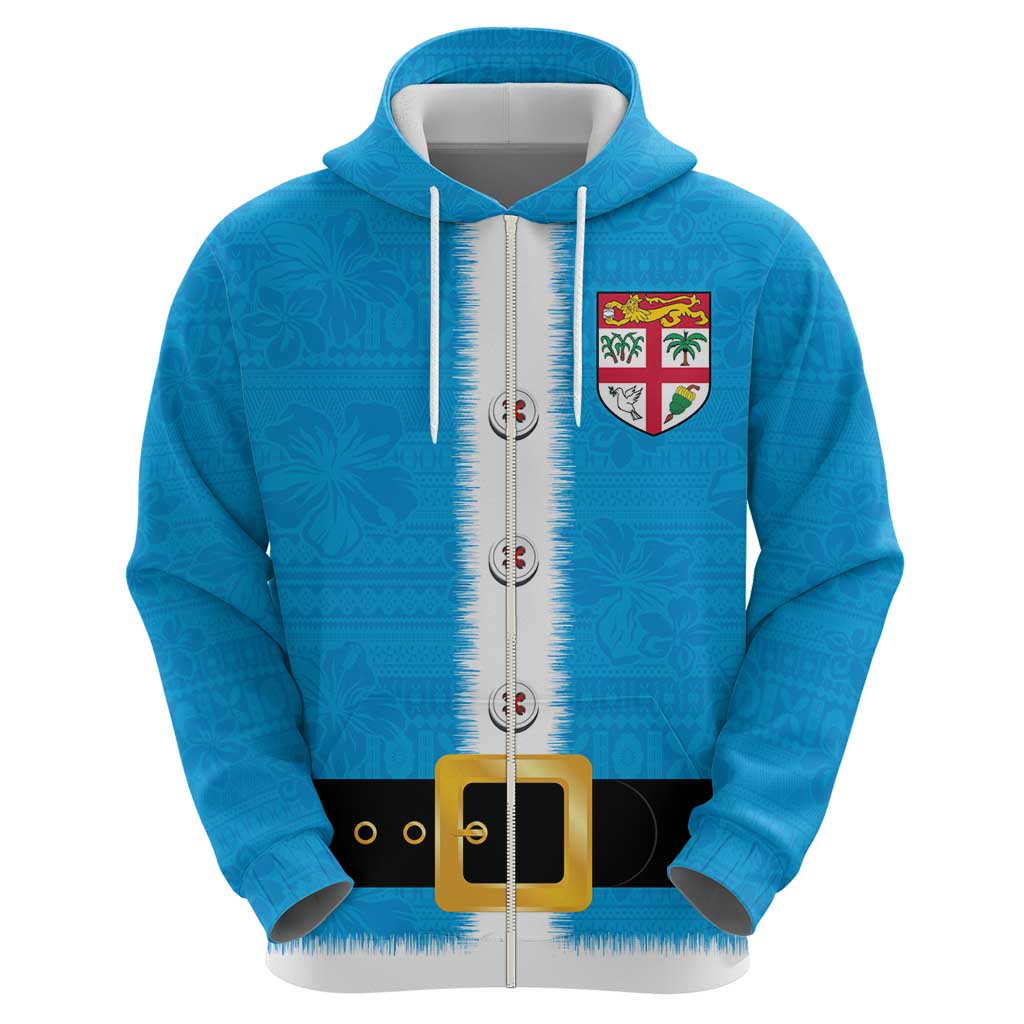 Fiji Merry Christmas Hoodie Santa Suit Style With Tapa Tribal Pattern LT03 - Polynesian Pride