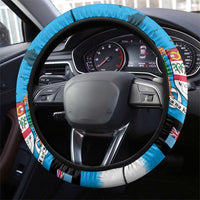 Fiji Merry Christmas Steering Wheel Cover Santa Suit Style With Tapa Tribal Pattern LT03 - Polynesian Pride