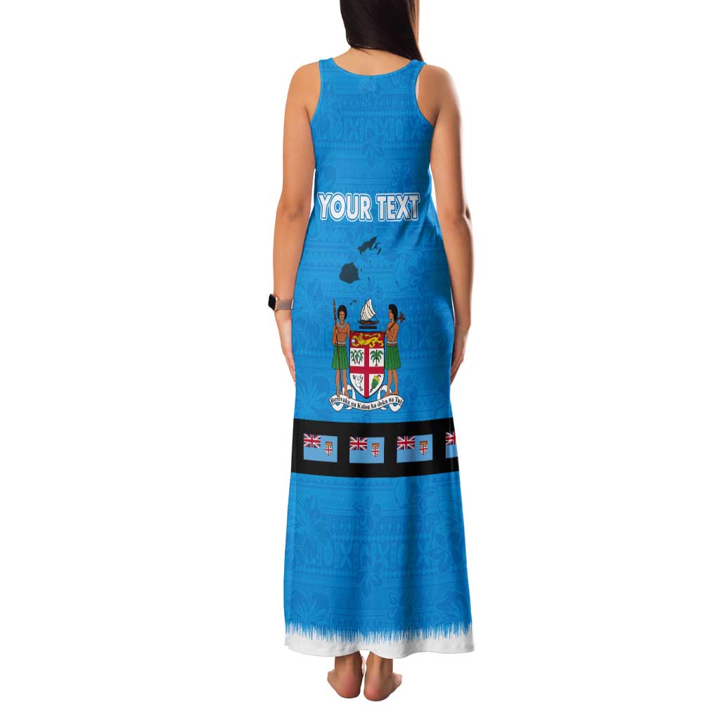 Fiji Merry Christmas Tank Maxi Dress Santa Suit Style With Tapa Tribal Pattern LT03 - Polynesian Pride