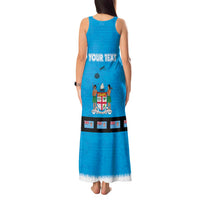 Fiji Merry Christmas Tank Maxi Dress Santa Suit Style With Tapa Tribal Pattern LT03 - Polynesian Pride