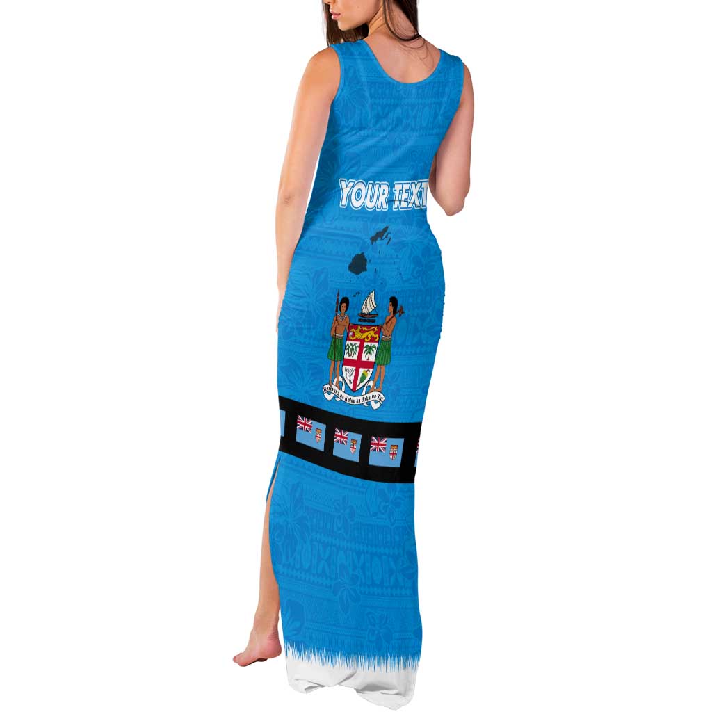Fiji Merry Christmas Tank Maxi Dress Santa Suit Style With Tapa Tribal Pattern LT03 - Polynesian Pride