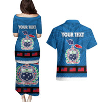 Samoa Merry Christmas Couples Matching Puletasi and Hawaiian Shirt Santa Suit Style With Tatau Tattoo Pattern LT03 - Polynesian Pride