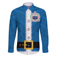 Samoa Merry Christmas Family Matching Off The Shoulder Long Sleeve Dress and Hawaiian Shirt Santa Suit Style With Tatau Tattoo Pattern