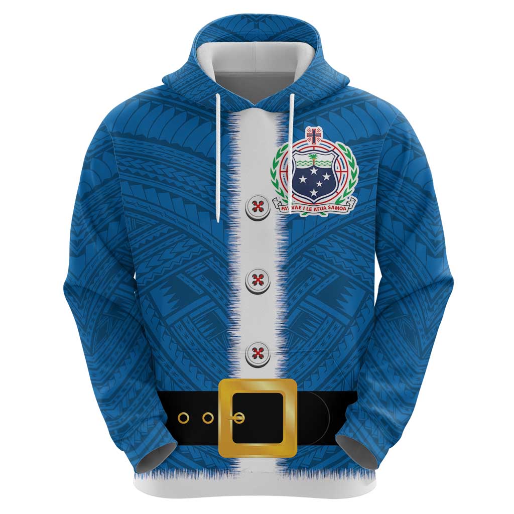 Samoa Merry Christmas Hoodie Santa Suit Style With Tatau Tattoo Pattern LT03 - Polynesian Pride