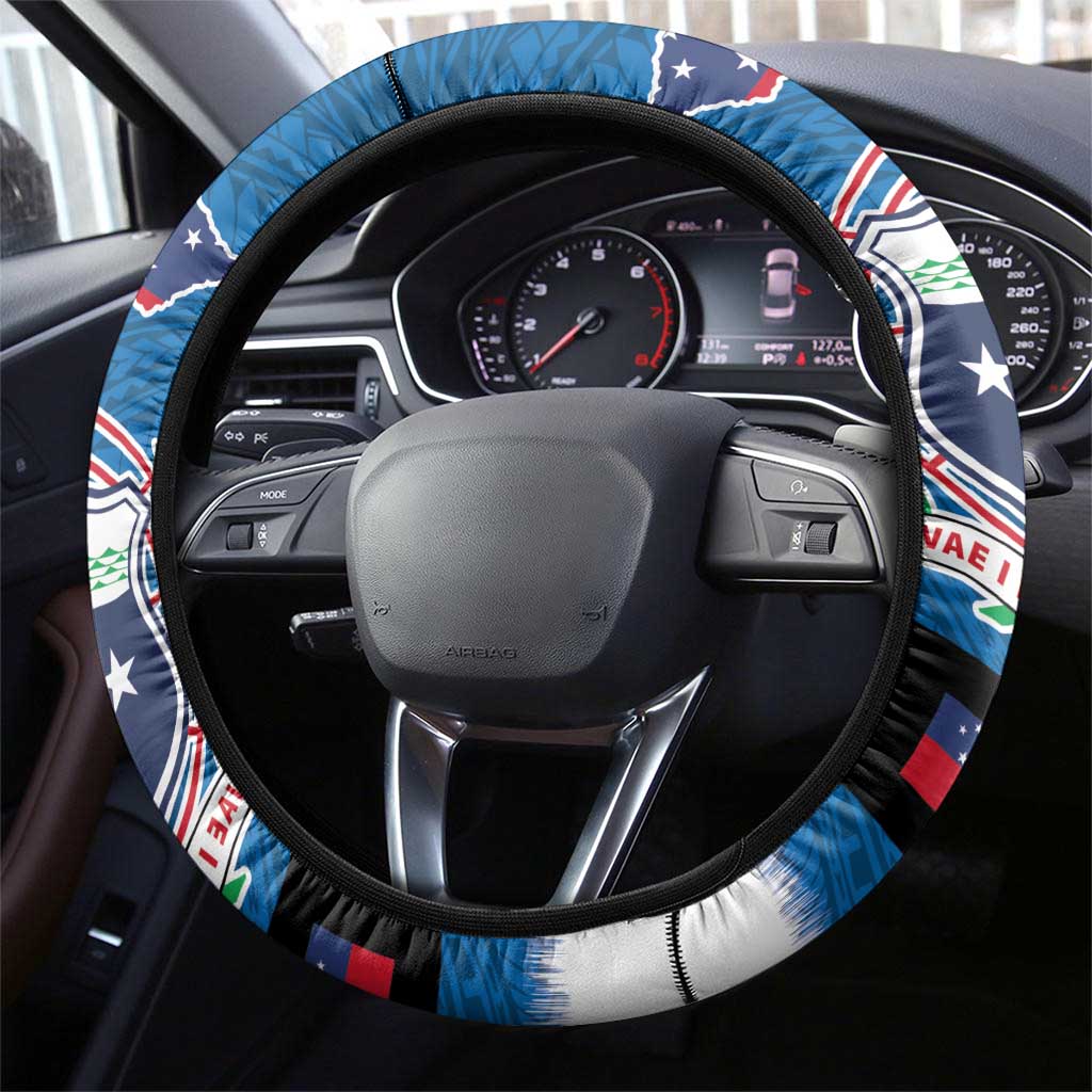 Samoa Merry Christmas Steering Wheel Cover Santa Suit Style With Tatau Tattoo Pattern LT03 - Polynesian Pride
