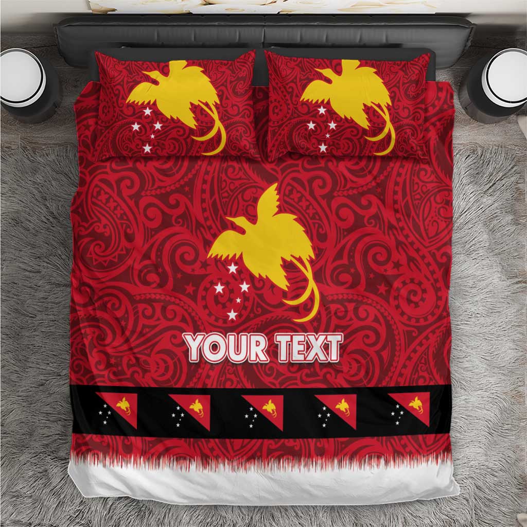 Papua New Guinea Merry Christmas Bedding Set Santa Suit Style With Melanesian Pattern LT03 Red - Polynesian Pride