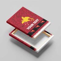 Papua New Guinea Merry Christmas Canvas Wall Art Santa Suit Style With Melanesian Pattern