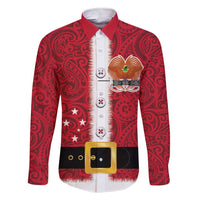 Papua New Guinea Merry Christmas Family Matching Short Sleeve Bodycon Dress and Hawaiian Shirt Santa Suit Style With Melanesian Pattern