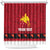 Papua New Guinea Merry Christmas Shower Curtain Santa Suit Style With Melanesian Pattern