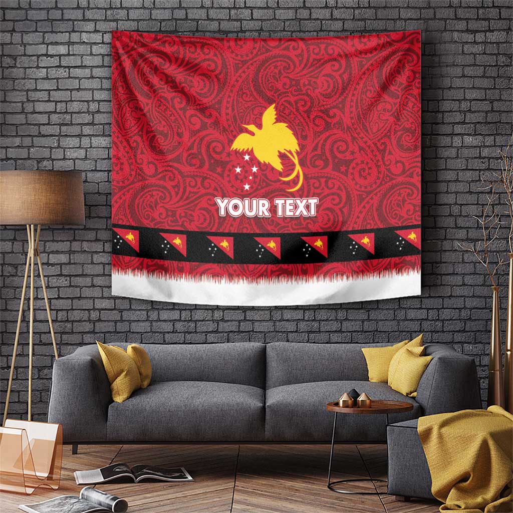 Papua New Guinea Merry Christmas Tapestry Santa Suit Style With Melanesian Pattern LT03 Red - Polynesian Pride