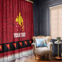 Papua New Guinea Merry Christmas Window Curtain Santa Suit Style With Melanesian Pattern