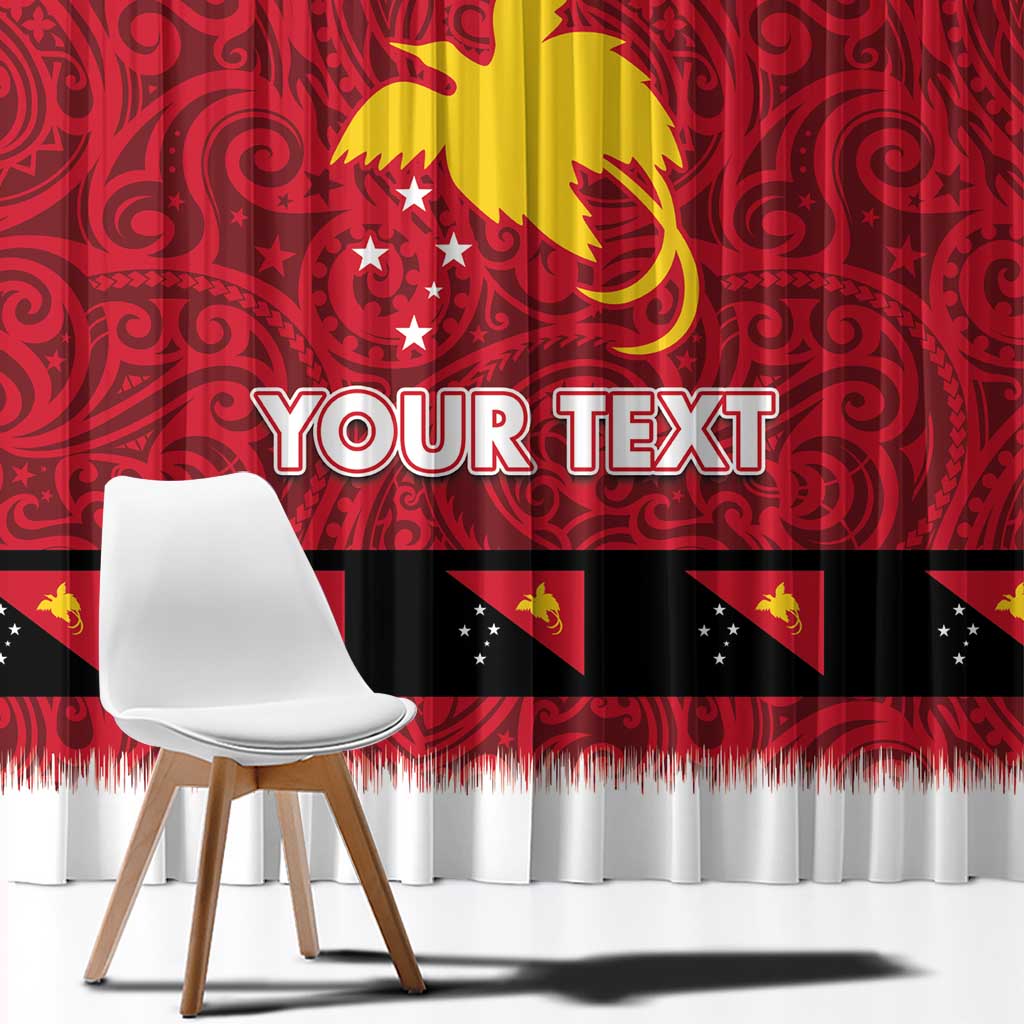 Papua New Guinea Merry Christmas Window Curtain Santa Suit Style With Melanesian Pattern