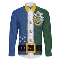 Solomon Islands Merry Christmas Family Matching Puletasi and Hawaiian Shirt Santa Suit Style With Melanesian Pattern