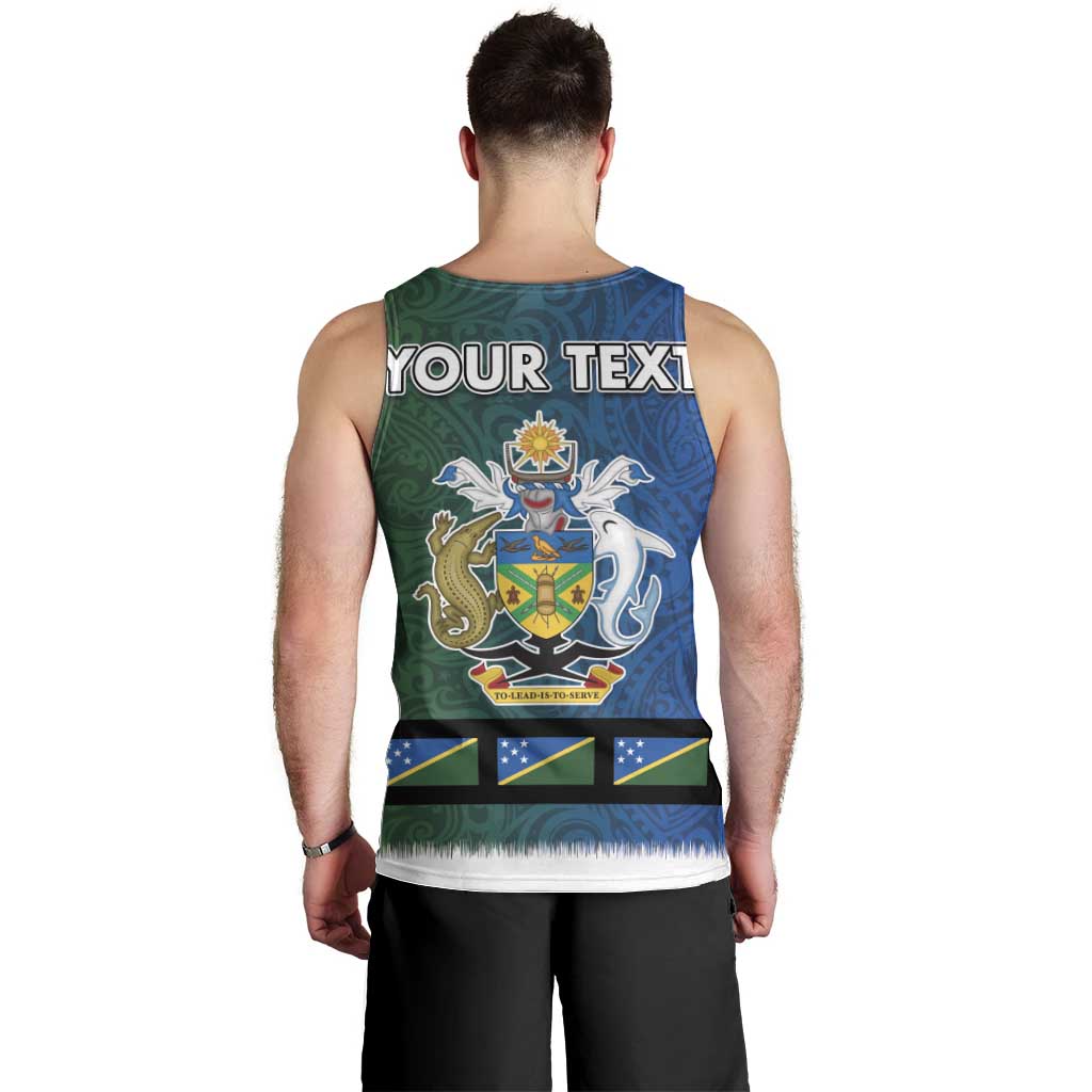 Solomon Islands Merry Christmas Men Tank Top Santa Suit Style With Melanesian Pattern LT03 - Polynesian Pride