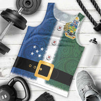 Solomon Islands Merry Christmas Men Tank Top Santa Suit Style With Melanesian Pattern LT03 - Polynesian Pride
