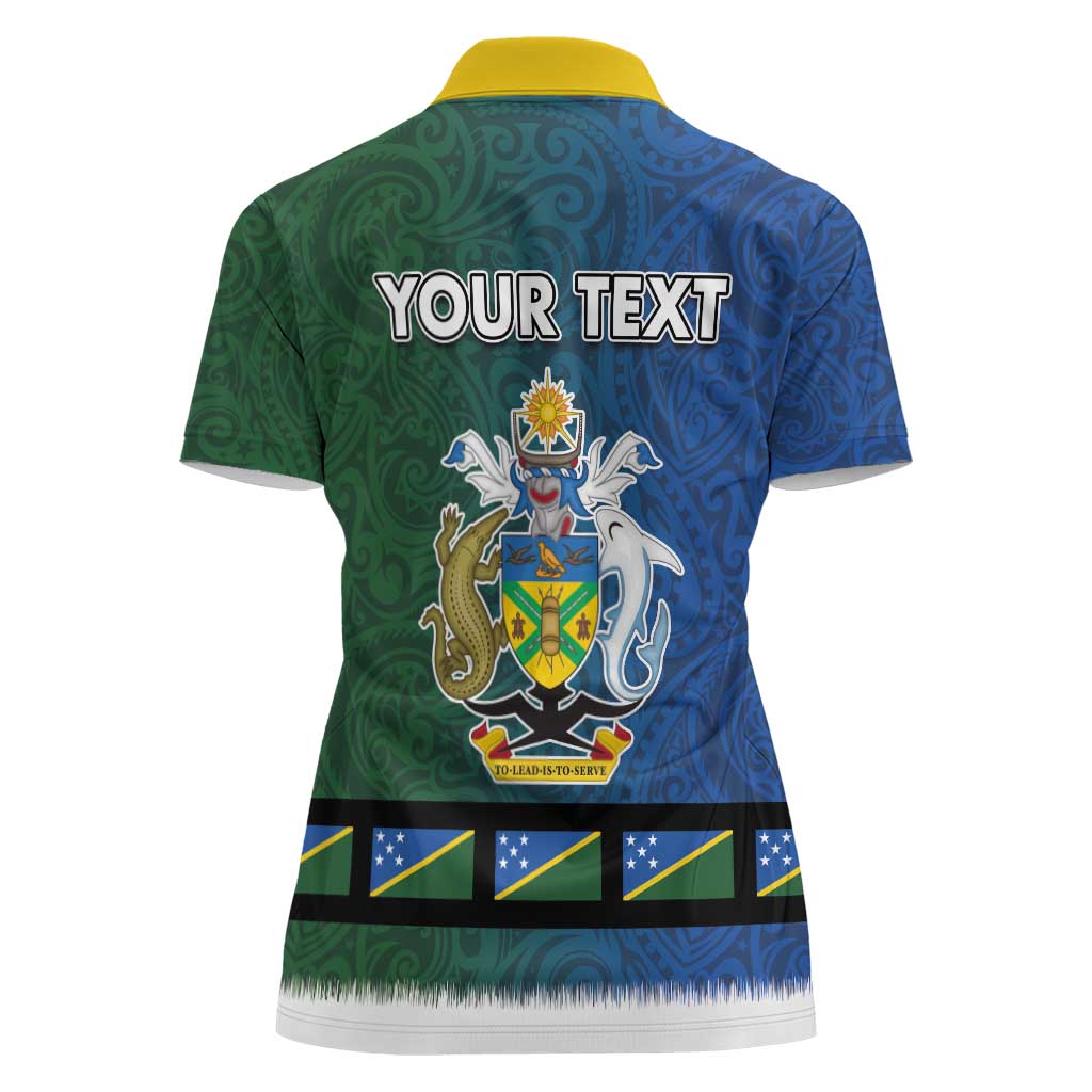 Solomon Islands Merry Christmas Women Polo Shirt Santa Suit Style With Melanesian Pattern