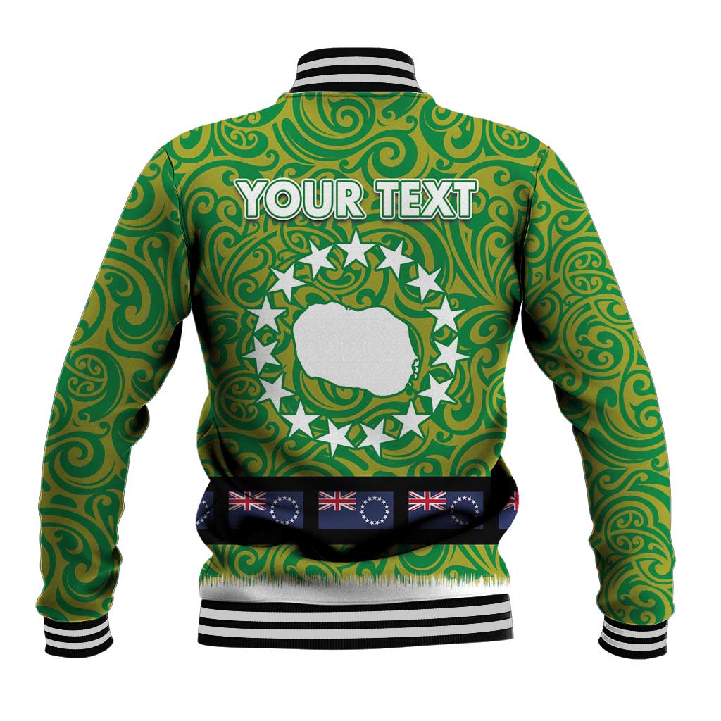 Cook Islands Merry Christmas Baseball Jacket Santa Suit Style With Polynesian Pattern