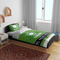 Cook Islands Merry Christmas Bedding Set Santa Suit Style With Polynesian Pattern