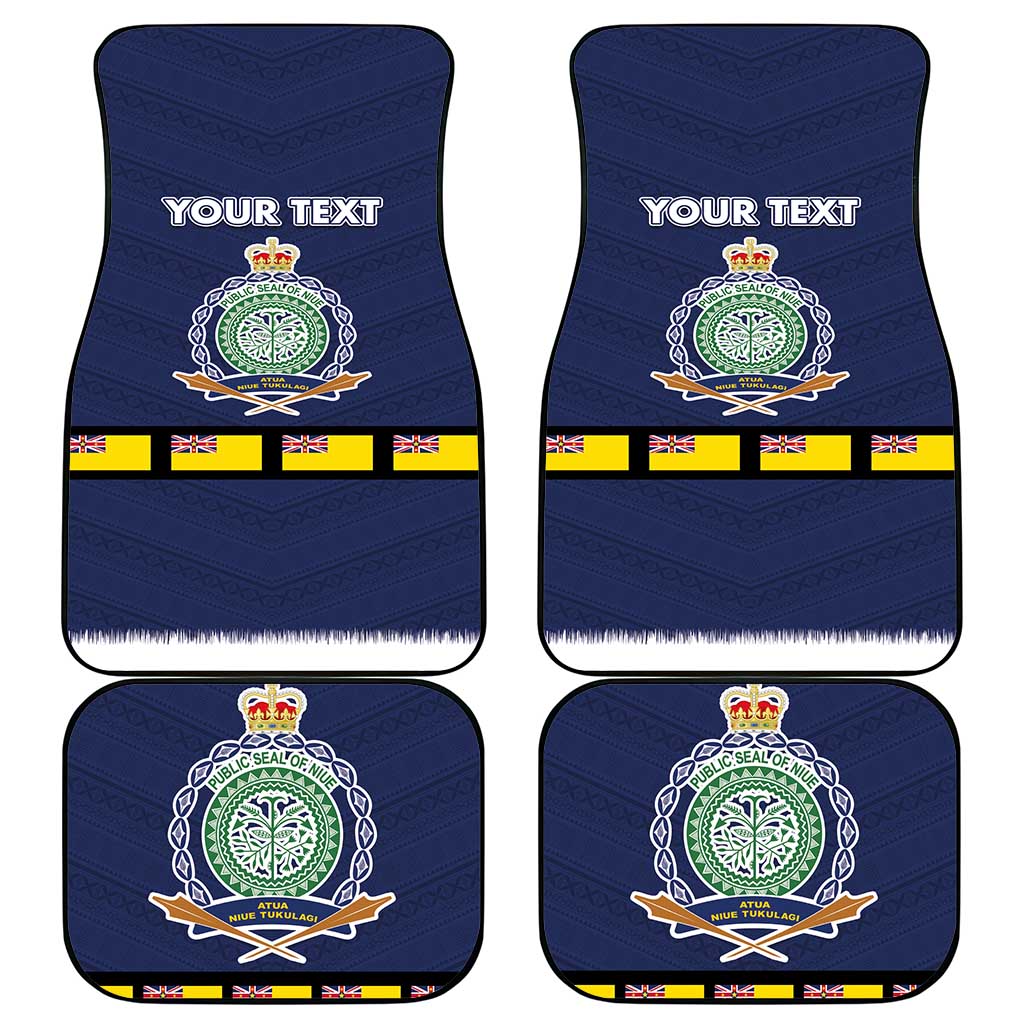 Niue Merry Christmas Car Mats Santa Suit Style With Hiapo Pattern