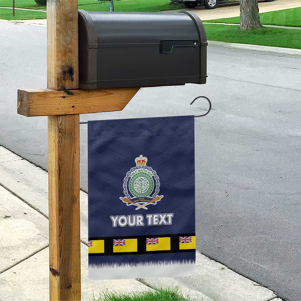 Niue Merry Christmas Garden Flag Santa Suit Style With Hiapo Pattern