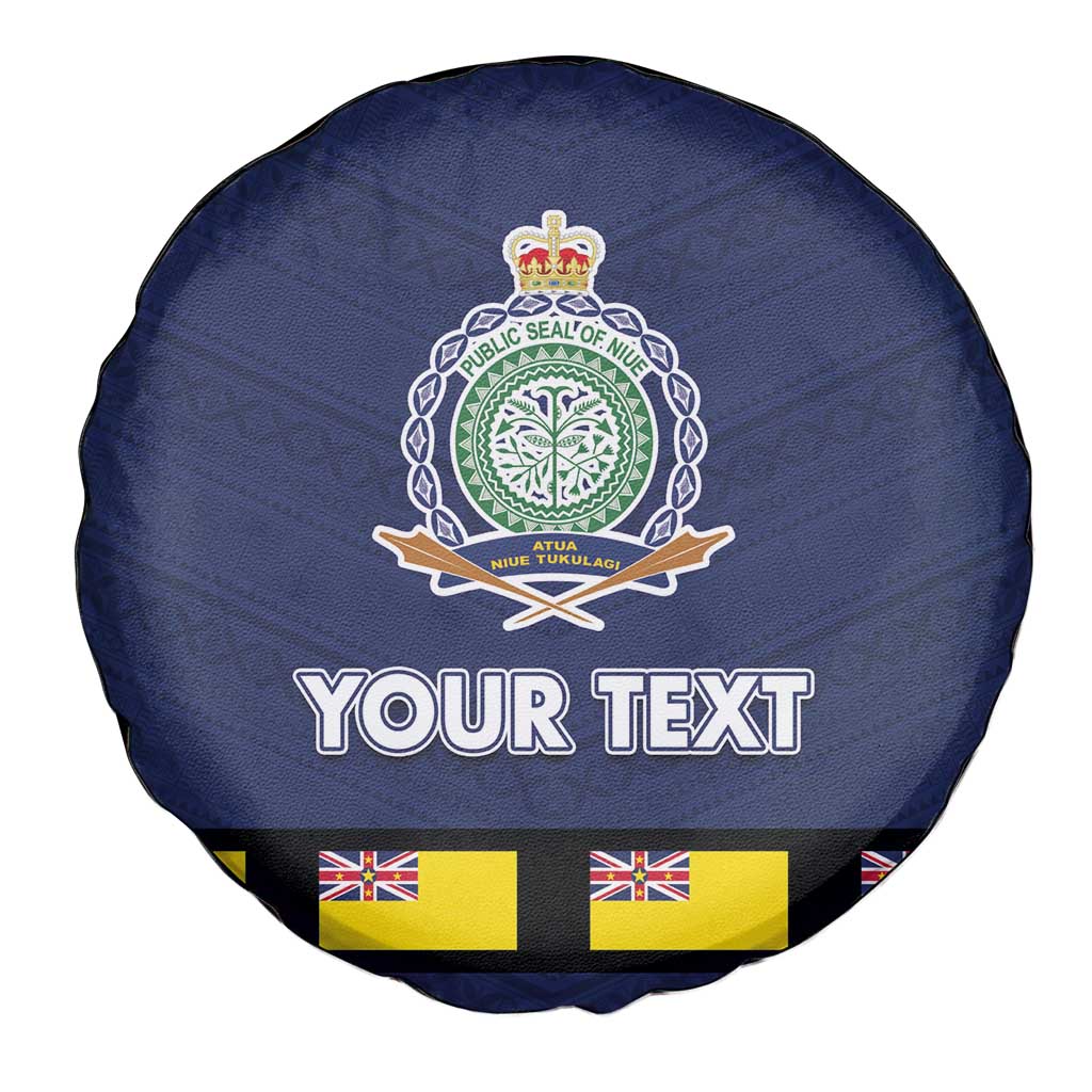 Niue Merry Christmas Spare Tire Cover Santa Suit Style With Hiapo Pattern