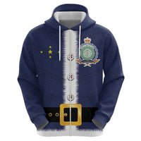 Niue Merry Christmas Zip Hoodie Santa Suit Style With Hiapo Pattern