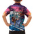 Hawaiian Mele Kalikimaka Kid Hawaiian Shirt Santa Claus Driving The Whale with Sunset Ocean Landscape