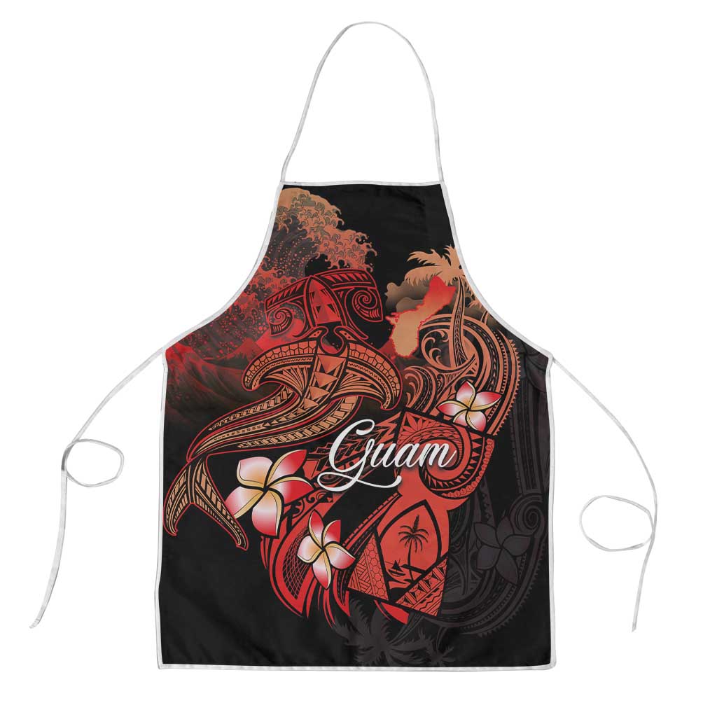 Guam Tribal Chamorro Apron Polynesian Shark with Plumeria and Sea Vibe - Polynesian Pride