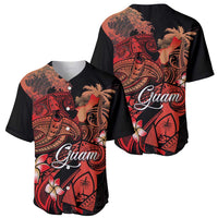 Guam Tribal Chamorro Baseball Jersey Polynesian Shark with Plumeria and Sea Vibe - Polynesian Pride