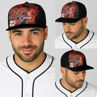 Guam Tribal Chamorro Baseball Net Cap Polynesian Shark with Plumeria and Sea Vibe - Polynesian Pride