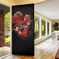 Guam Tribal Chamorro Door Cover Polynesian Shark with Plumeria and Sea Vibe - Polynesian Pride