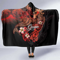 Guam Tribal Chamorro Hooded Blanket Polynesian Shark with Plumeria and Sea Vibe - Polynesian Pride