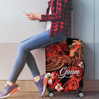 Guam Tribal Chamorro Luggage Cover Polynesian Shark with Plumeria and Sea Vibe - Polynesian Pride