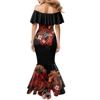 Guam Tribal Chamorro Mermaid Dress Polynesian Shark with Plumeria and Sea Vibe - Polynesian Pride