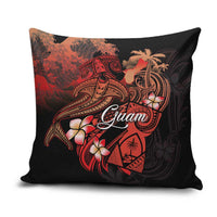 Guam Tribal Chamorro Pillow Cover Polynesian Shark with Plumeria and Sea Vibe - Polynesian Pride