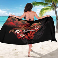 Guam Tribal Chamorro Sarong Polynesian Shark with Plumeria and Sea Vibe - Polynesian Pride