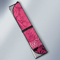 Hawaii Mele Kalikimaka Auto Sun Shade Funny Santa with Tribal Tattoos Kakau Pink Color - Polynesian Pride