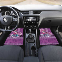 Hawaii Mele Kalikimaka Car Mats Funny Santa with Tribal Tattoos Kakau Purple Color - Polynesian Pride