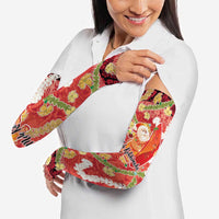Hawaii Santa Mele Kalikimaka Arm Sleeves Tropical Puakenikeni Lei with Polynesian Tribal Pattern - Polynesian Pride
