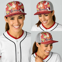 Hawaii Santa Mele Kalikimaka Baseball Net Cap Tropical Puakenikeni Lei with Polynesian Tribal Pattern - Polynesian Pride