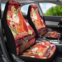 Hawaii Santa Mele Kalikimaka Car Seat Cover Tropical Puakenikeni Lei with Polynesian Tribal Pattern - Polynesian Pride