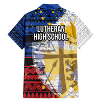 Hawaii Lutheran High School Family Matching Tank Maxi Dress and Hawaiian Shirt Kakau Pattern Splash Style LT03 - Polynesian Pride